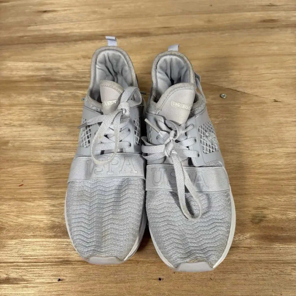 U.S. Polo Assn. Lilia/ Gray Mesh‎ Athletic Sneakers Lace Up Strap Top Size 7